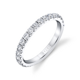 14Kt. White Gold 21=0.79Ctdw "Querida" French Cut Pave' Natural Round Diamond Band By Sylvie