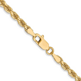 10kt Yellow Gold 3mm Diamond Cut Solid Rope Chain 18"