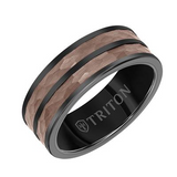 8MM BLACK AND BROWN TUNGSTEN WEDDING RING BY TRITON SIZE 10
