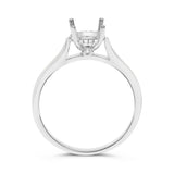 14Kt. White Gold 0.04Ctdw Natural Round Diamond Hidden Halo Semi Mount For 6.5 mm Size 6.5