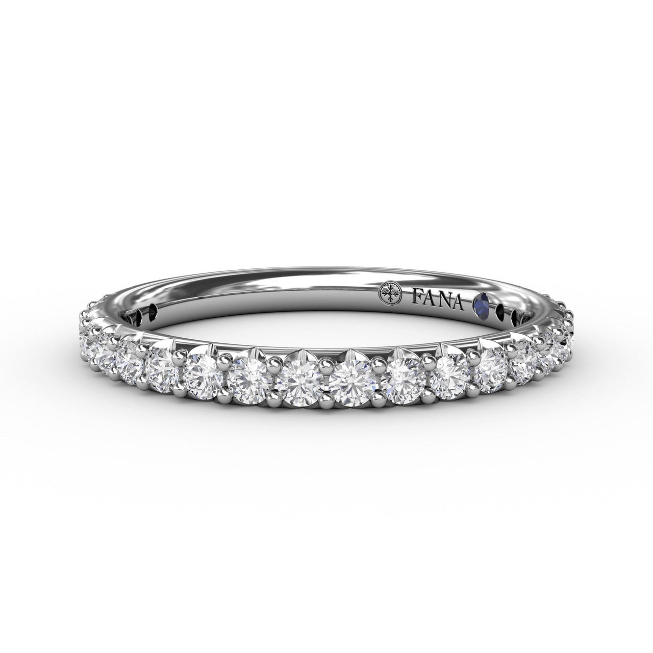 14Kt. White Gold 0.44Ctdw Natural Round Diamond Shared Prong Band Size 6.5 by Fana