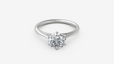 14Kt. White Gold 0.01Ctdw Natural Round Diamond Six Prong Mounting For A 7.4mm Round