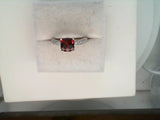 14Kt White Fashion Ring With 1.87Ct Cushion Mozambique Garnet .17Ct Of Natural Diamonds