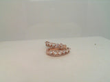 14kt Rosé Gold 0.42ct Natural Princess Cut Diamonds and 0.11ct Natural Round Diamond Small Hoop Earrings