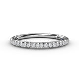 14Kt. White Gold 0.20Ctdw Micro Set Natural Round Diamond Band Size 6.5 by Fana