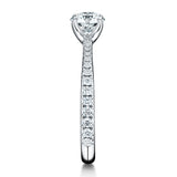 Platinum "Vela" Diamond Shank Engagement Ring 1/2ct. Hearts On Fire Natural Diamond