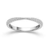 14Kt. White Gold 14= 1/4Ctdw Natural Round Diamond Band With Slight "V" Size 7