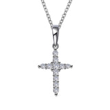 Sterling Silver 0.33 ctgw Simulated Diamond Cross Pendant Necklace 20" by Lafonn