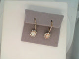 14Kt Rose Earrings W/ 1.14Cttw Opal 0.38 Diamonds with Lever Backs