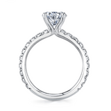 14Kt. White Gold "Capri" 0.75ctdw Natural Diamond Round Cut Classic Wide Band Engagement Ring by Sylvie