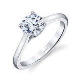 Platinum Four Prong Cathedral Tulip Surprise Diamond  for a 6.0-6.5 mm Round