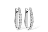 14Kt. White Gold 1/4Ctdw Natural Round Diamond Huggie Hoop Earrings