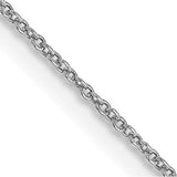 14kt White Gold 0.80Mm Round Cable Link Chain 18"