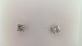 14Kt White Gold 0.33Ctdw I2 H/I Four Prong Round Natural Diamond Stud Earrings On Pierced Post