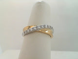 14kt Yellow and White Gold 9=0.26ctdw Natural Round Diamond Fashion Ring Size 7