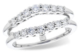 14Kt. White Gold 1/2 Ctdw G Si1 Natural Round Graduated Diamond Insert/ Guard Ring Size 6