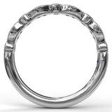 14Kt. White Gold 0.13Ctdw Natural Round Diamond Micro Set Milgrain Wedding Ring Size 6.5 by Fana