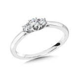 14Kt. White Gold 1/4Ctdw Three Natural Round Diamond Trellis Style Ring Size 6.5