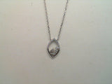 10Kt. White Gold Natural Round Princess and Baguette Diamond Necklace On 18" Chain