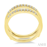 14Kt. Yellow Gold 1/3 ctdw Natural Round Shared Prong Diamond Insert/ Guard Ring Size 6.5