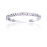 14Kt. White Gold 22=1/6Ctdw Natural Round Diamond Share Prong Wedding Ring Size 6