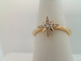 14kt White Gold 9=0.08ctdw Natural Round Diamond Star Fashion Ring Size 7