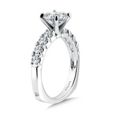 14kt. White Gold eight natural round diamond semi mount with Euro Shank by Valina