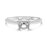 14Kt. White Gold 0.04Ctdw Natural Round Diamond Hidden Halo Semi Mount For 6.5 mm Size 6.5