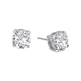 Sterling Silver 3.0ctgw Simulated Diamond Solitaire Stud Earrings by Lafonn