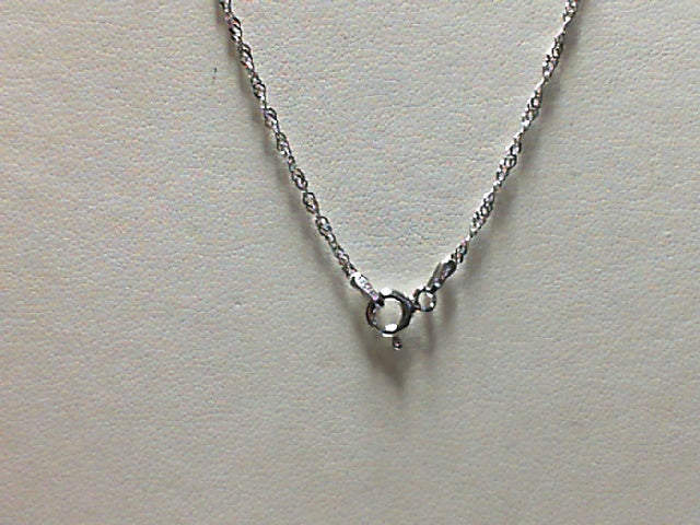 Sterling Silver Rhodium 1.4mm Singapore Chain Length 20" with spring ring clasp