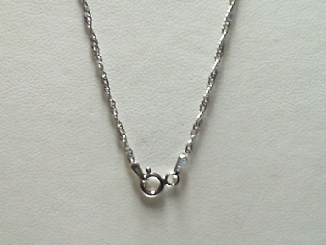 Sterling Silver Rhodium 1.4mm Singapore Chain Length 18 with spring ring clasp