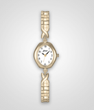 Ladies Yellow White Alpha Dial  Water Resistance Sapphire Crystal Stretch Band Sanders Swiss Watch With Stretch Band