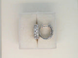 14Kt. White Gold 60=1.33Ctdw Natural Round Diamond Huggie Earrings